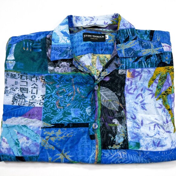 Jams World Other - Jams World M Asian Fusion Blue Short Sleeve Hawaiian Rayon Shirt
